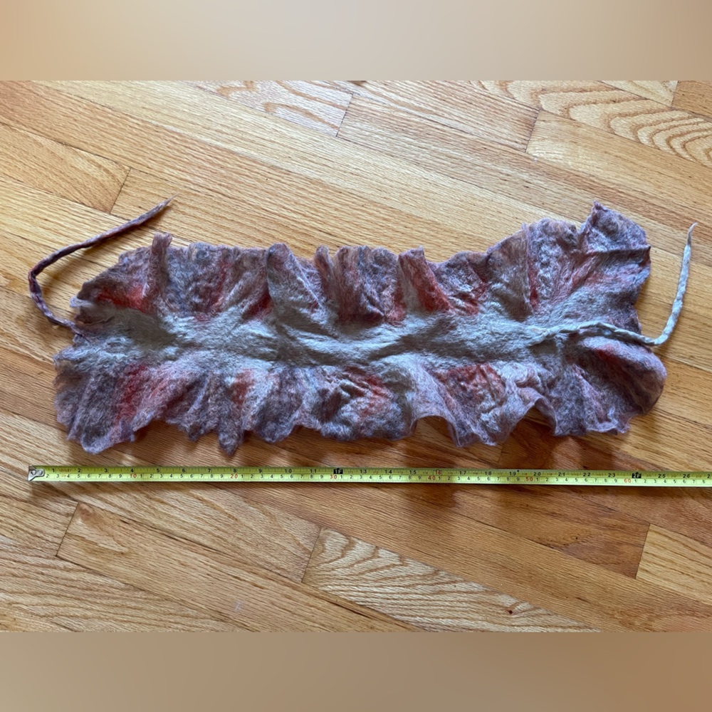 Unique Wet Felted Wool Scarf/collar - Picture 5 of 6